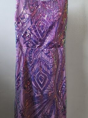 Francesca's Collections Purple Sequin Embellished Dress